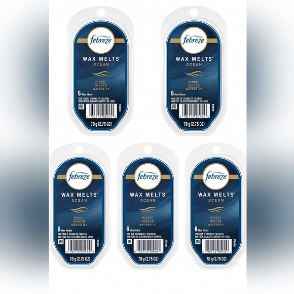 LOT 5 FEBREZE Wax Melts Packs 2.75 oz OCEAN - Picture 1 of 1